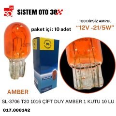 SL-3706 T20 1016 ÇİFT DUY AMBER 1 KUTU 10 LU |  | HALOJEN AMPUL GRUBU