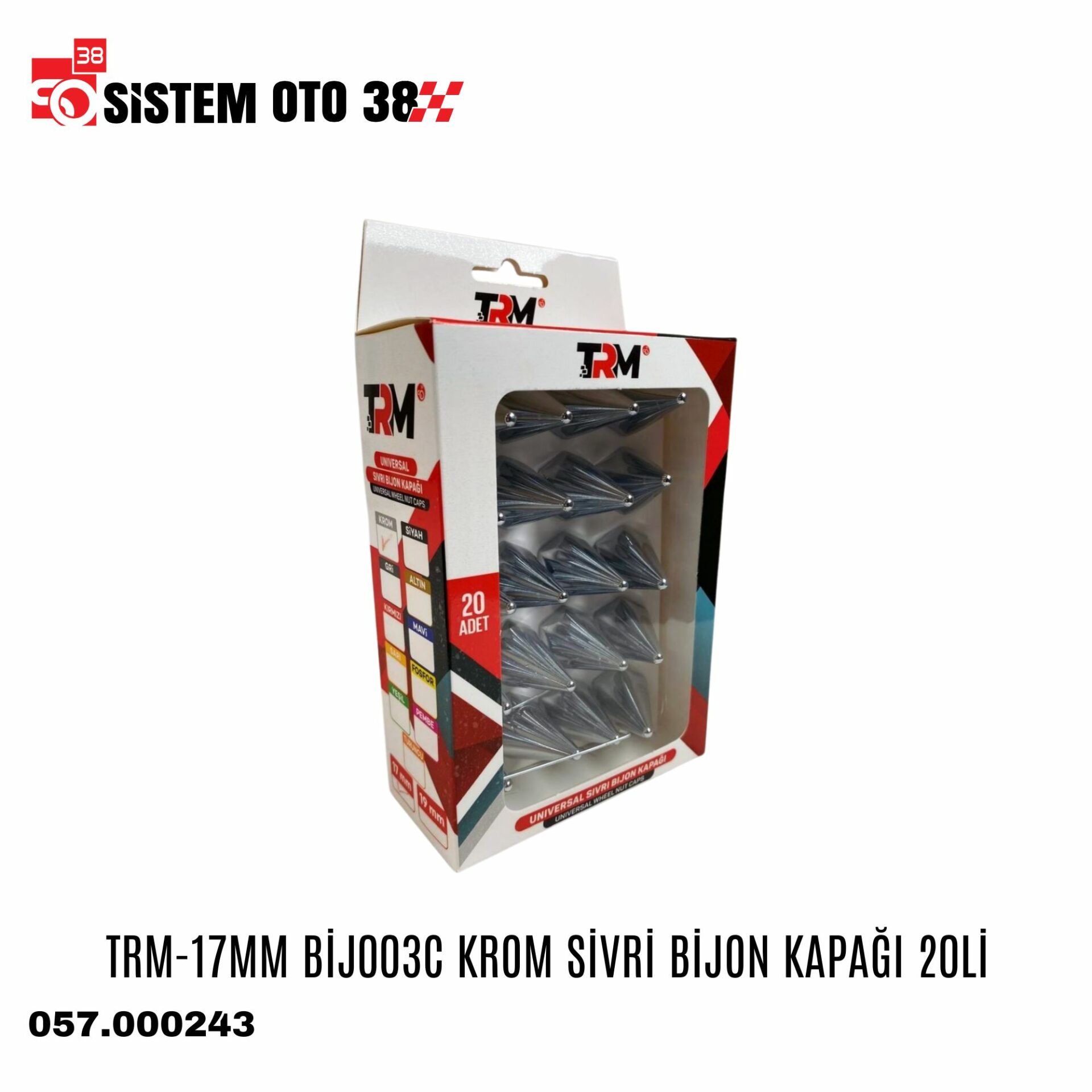 TRM-17MM BİJ003C KROM SİVRİ BİJON KAPAĞI 20Lİ |  | MUHTELİF ÜRÜNLER