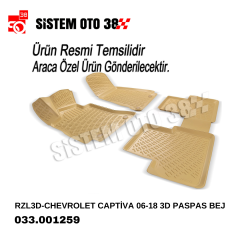 RZL3D-CHEVROLET CAPTİVA 06-18 3D PASPAS BEJ |  | 3D PASPASLAR