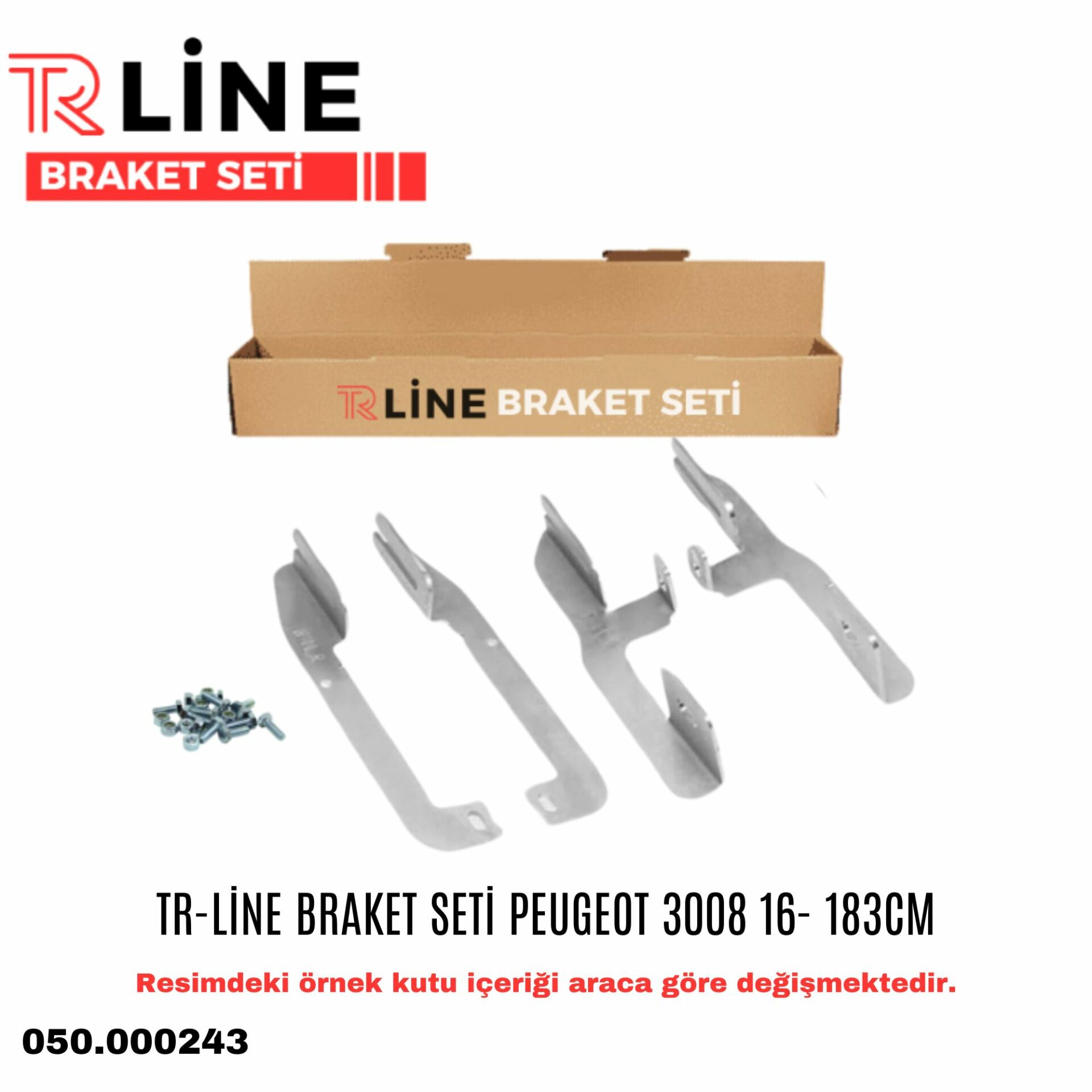 TR-LİNE BRAKET SETİ PEUGEOT 3008 16-  183CM |  | YAN BASAMAK VE TAVAN BAR