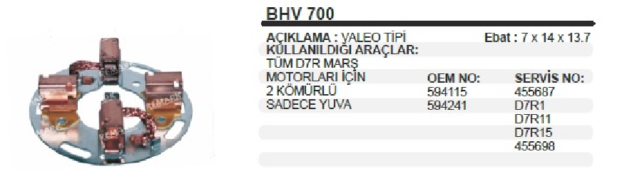 MARŞ KÖMÜR YUV.VALEO TİP> TÜM D7R MARŞLAR İÇİN 4 KÖMÜRLÜ CLIO-MEGAN-KANGOO HYUNDAI STAREX