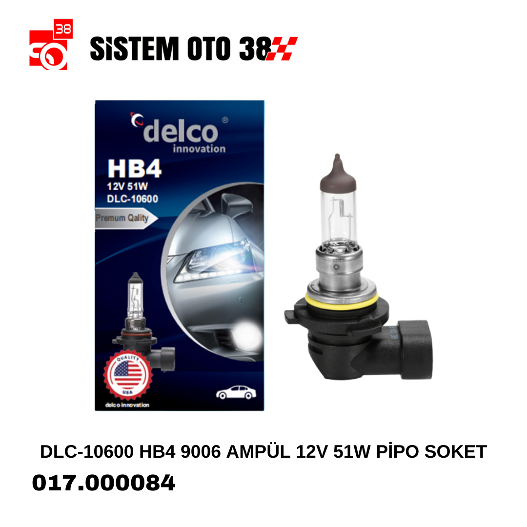 DLC-10600 HB4 9006 AMPÜL 12V 51W PİPO SOKET |  | HALOJEN AMPUL GRUBU
