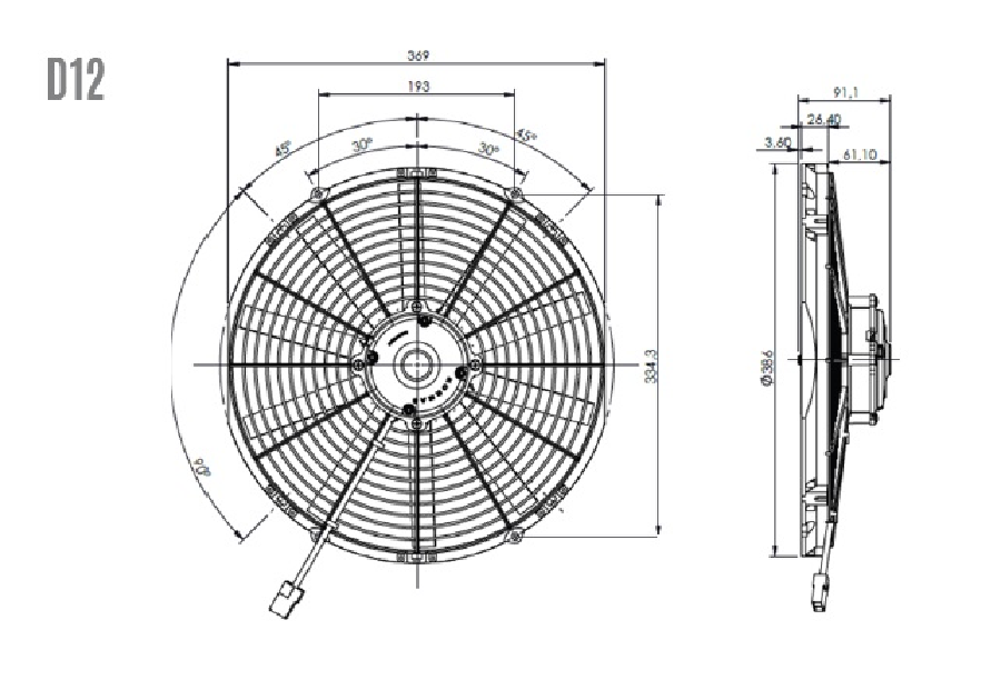 14'' KOMPLE YASSI GENİŞ EMİCİ 5702114120002 12V