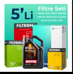 Filtron Volkswagen Caddy 2.0 Dizel Filtre Bakım Seti Shell Motor Yağlı (2020-2025) 5 Li