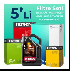 Filtron Volkswagen Caddy 2.0 Dizel Filtre Bakım Seti Motul Motor Yağlı (2020-2025) 5 Li