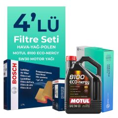 BMW 3.20 Benzinli 184 HP Filtre Bakım Seti Motul Motor Yağlı (2012-2014) 4 Lü