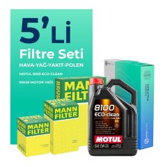 MANN Volkswagen Caddy 2.0 Dizel Filtre Bakım Seti Motul Motor Yağlı (2020-2025) 5 Li