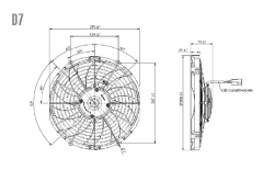 11 INCH KOMPLE YASSI İNCE EMİCİ AKSİYEL FAN ( 10 KANAT)  HELİS FANLI 5702111120004 12V
