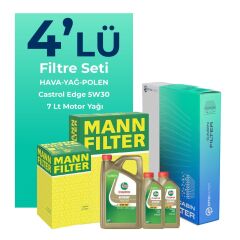 Volkswagen Transporter T5 2.0 Dizel Filtre Bakım Seti Castrol Motor Yağlı (2009-2015) 4 Lü