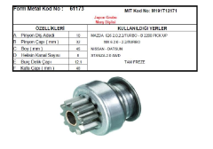 MARŞ DİŞLİSİ MITSUBISHI TIPI 10 DIS MAZDA 323-626-B 2200 PICK UP/NISSAN STANZA (596)