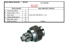 ISUZU NKR YENİ MODEL ( 98 SONRASI ) 9 DİŞ PEUGEOT J9 PREMİER İSUZU NKR /TFR PİCKUP KAFA ÇAPI 33mm