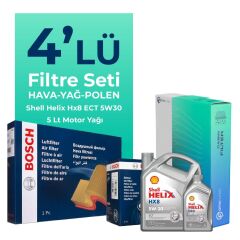 BMW X1 1.6 Benzinli Filtre Bakım Seti Shell Motor Yağlı (2013-2015) 4 Lü