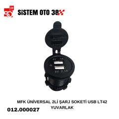 MFK ÜNİVERSAL 2Lİ ŞARJ SOKETİ USB LT42 YUVARLAK |  | ÇAKMAKLIKLAR