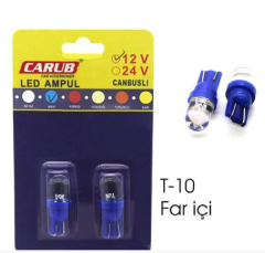 AMPUL LED 12V T-10 LED FARİÇİ MAVİ