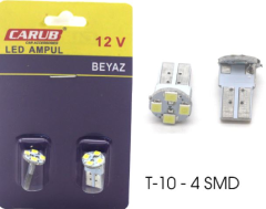 AMPUL>(2AD) LED B.DİPSİZ BEYAZ 12V SMD 4 LEDLİ