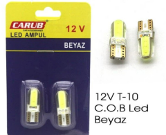 AMPUL LED 12V T-10 C.O.B LED SİLİCON BEYAZ