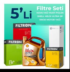 FİLTRON Alfa Romeo Tonale 1.6 Dizel Filtre Bakım Seti Shell Motor Yağlı (2022-2024) 5 Li