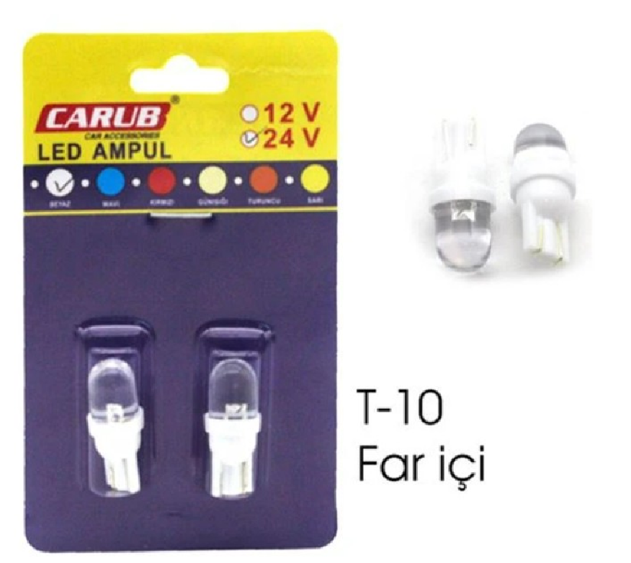 AMPUL LED 24V T-10 LED FARİÇİ BEYAZ