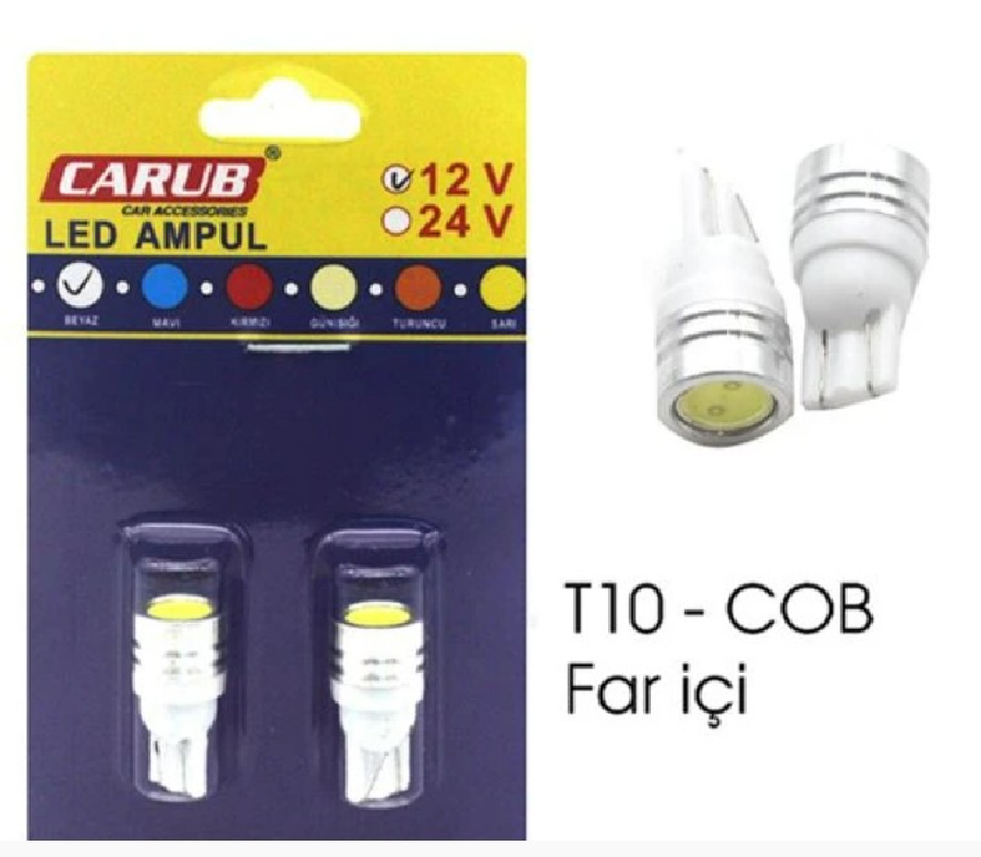 AMPUL LED 12V T-10 LAZER COB FAR İÇİ BEYAZ