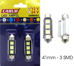 AMPUL>(2AD) LED 5W SOFİT TİP 41MM 12V BEYAZ SMD 3 LEDLİ