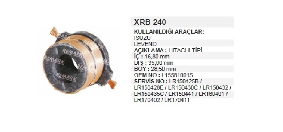 ROTOR BAKIRI HITACHI ISUZU / LEVEND İÇ DELİK:17mm DIŞ ÇAP:35mm BOY:27mm