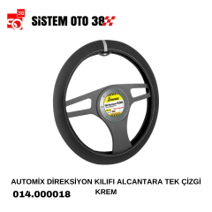 AUTOMİX DİREKSİYON KILIFI ALCANTARA TEK ÇİZGİ KREM |  | DİREKSİYON KILIFLARI