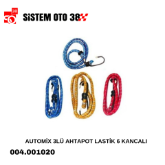 AUTOMİX 3LÜ AHTAPOT LASTİK 6 KANCALI |  | ARAÇ İÇİ AKSESUARLAR