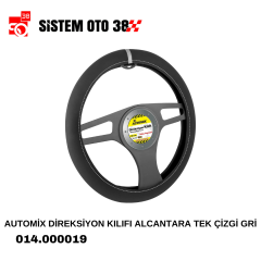 AUTOMİX DİREKSİYON KILIFI ALCANTARA TEK ÇİZGİ GRİ |  | DİREKSİYON KILIFLARI