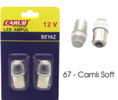 AMPUL LED 12V 67 CAMLI SOFT BEYAZ