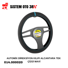 AUTOMİX DİREKSİYON KILIFI ALCANTARA TEK ÇİZGİ MAVİ |  | DİREKSİYON KILIFLARI