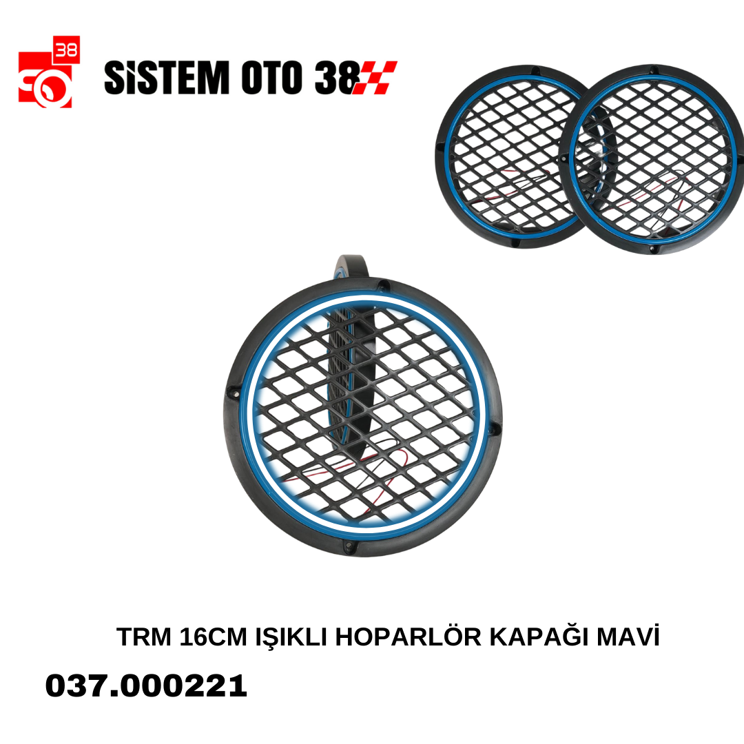TRM 16CM IŞIKLI HOPARLÖR KAPAĞI MAVİ |  | SES MONTAJ EKİPMANLARI