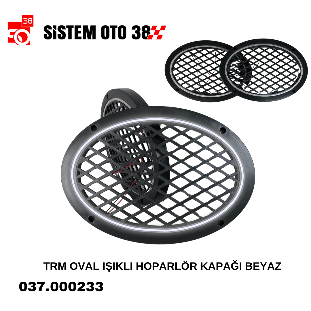 TRM OVAL IŞIKLI HOPARLÖR KAPAĞI BEYAZ |  | SES MONTAJ EKİPMANLARI