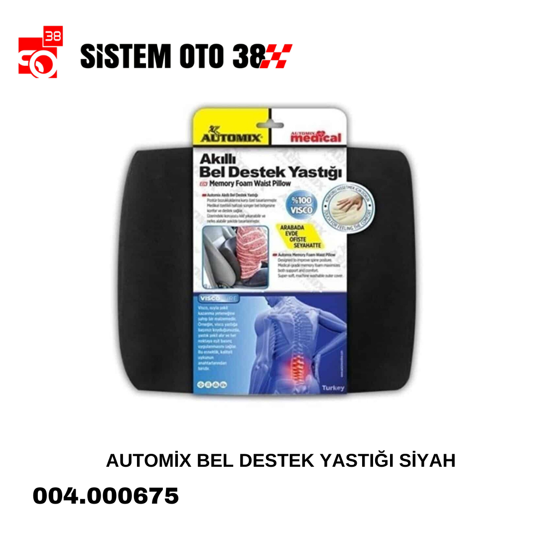 AUTOMİX BEL DESTEK YASTIĞI SİYAH |  | ARAÇ İÇİ AKSESUARLAR