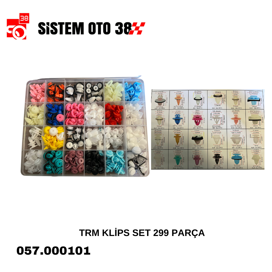 TRM KLİPS SET 299 PARÇA |  | MUHTELİF ÜRÜNLER