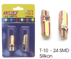 AMPUL LED 24V T10 24SMD SİLİKON BEYAZ