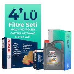 BOSCH Alfa Romeo 147 1.6 TS Filtre Bakım Seti Castrol Motor Yağlı (2001-2010) 4 Lü
