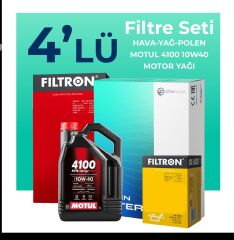 Filtron Alfa Romeo 147 1.6 TS Filtre Bakım Seti Motul Motor Yağlı (2001-2010) 4 Lü