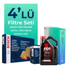 BOSCH Alfa Romeo 147 1.6 TS Filtre Bakım Seti Motul Motor Yağlı (2001-2010) 4 Lü