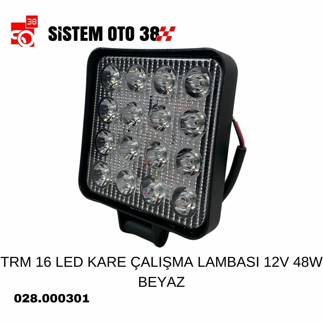 TRM 16 LED KARE ÇALIŞMA LAMBASI 12V 48W BEYAZ |  | LED AYDINLATMA GRUBU