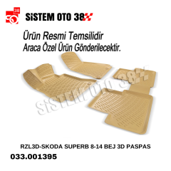 RZL3D-SKODA SUPERB 8-14 BEJ 3D PASPAS |  | 3D PASPASLAR
