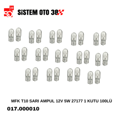MFK T10 SARI AMPUL 12V 5W 27177 1 KUTU 10LU |  | HALOJEN AMPUL GRUBU