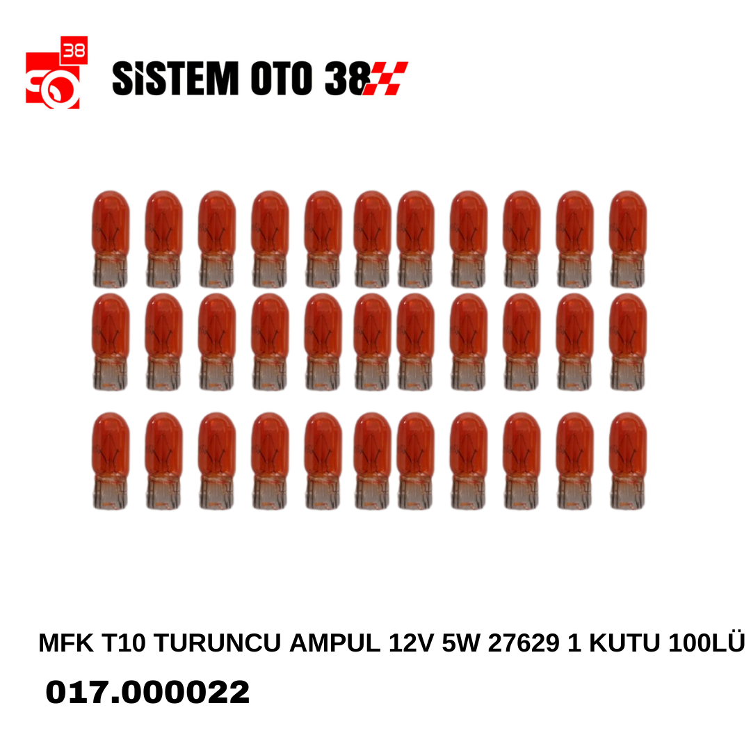 MFK T10 TURUNCU AMPUL 12V 5W 27629 1 KUTU 10LU |  | HALOJEN AMPUL GRUBU