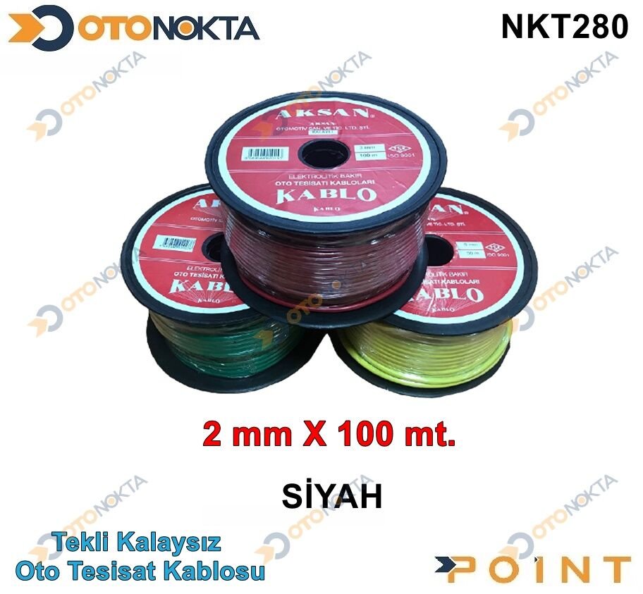 KABLO YASSI 2X100 MT KALAYSIZ TESISAT KABLOSU