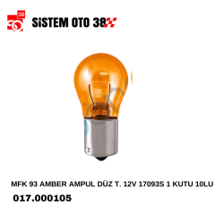 MFK 93 AMBER AMPUL DÜZ T. 12V 17093S 1 KUTU 10LU |  | HALOJEN AMPUL GRUBU