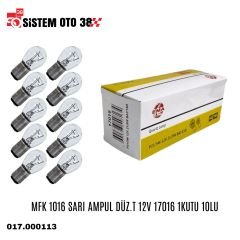 MFK 1016 SARI AMPUL DÜZ.T 12V 17016 1KUTU 10LU |  | HALOJEN AMPUL GRUBU