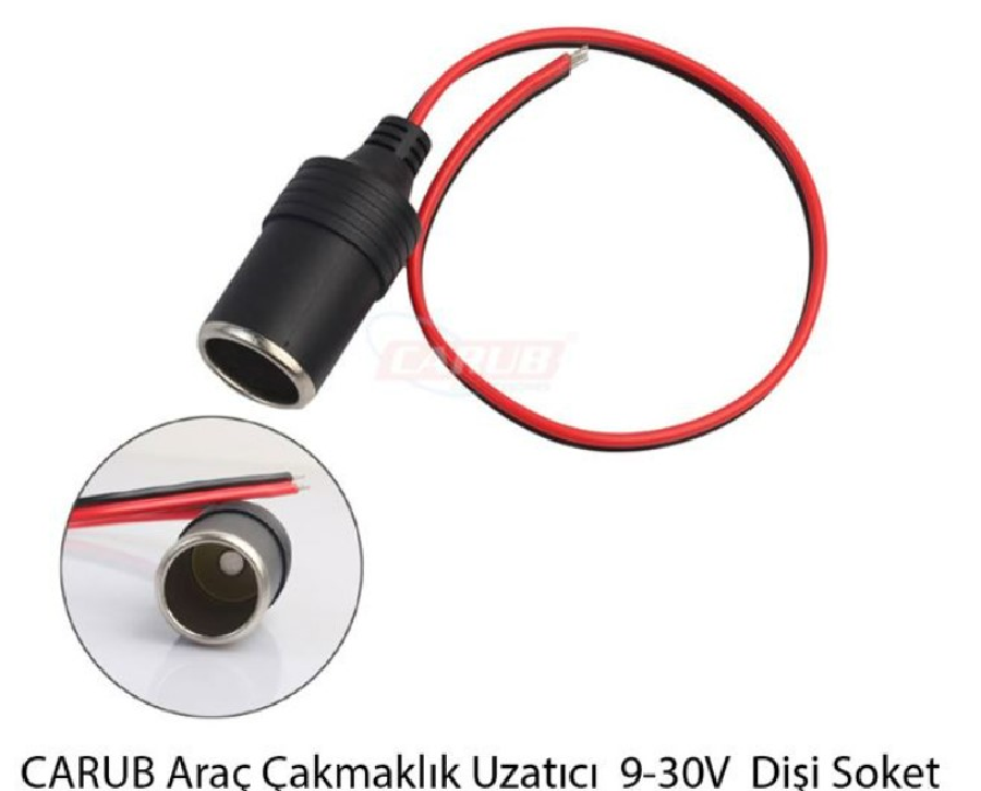 ARAÇ İÇİ ÇAKMAKLIK UZATICI 9V-30V DİŞİ SOKET