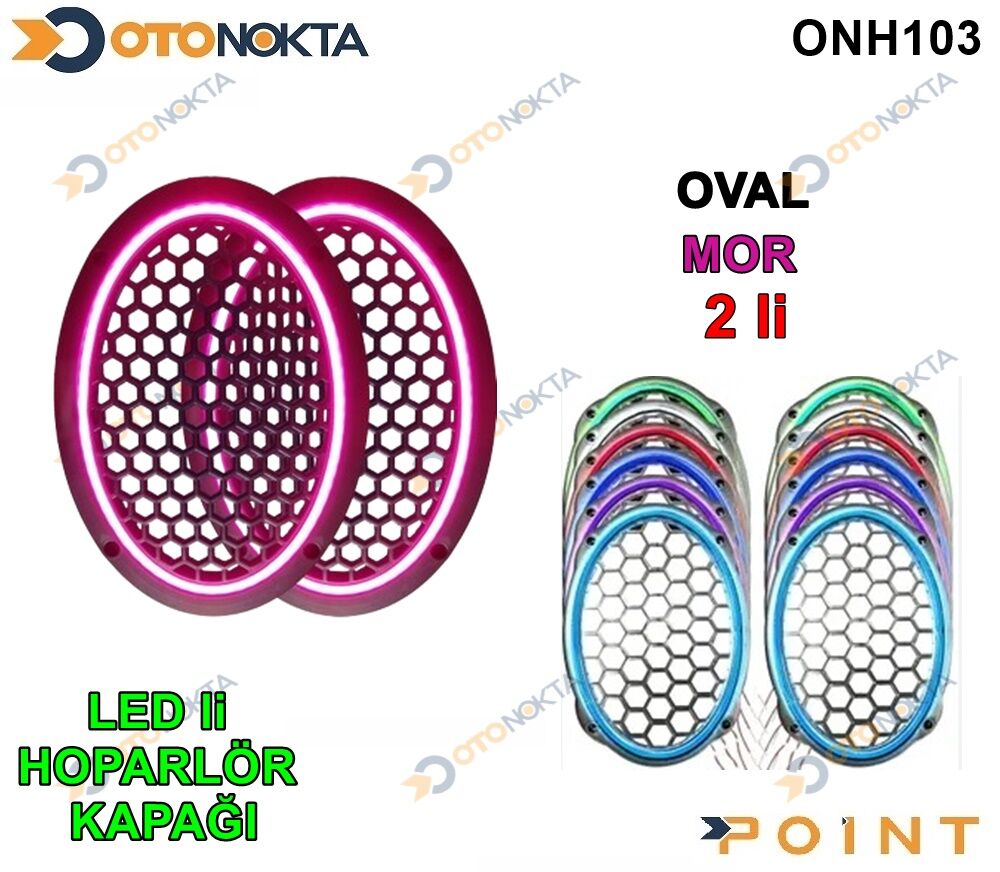 OVAL HOPARLOR KAPAGI ISIKLI MOR