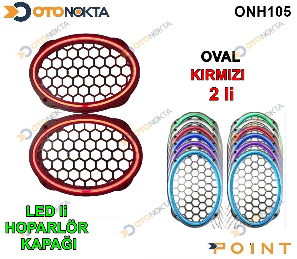 OVAL HOPARLOR KAPAGI ISIKLI KIRMIZI