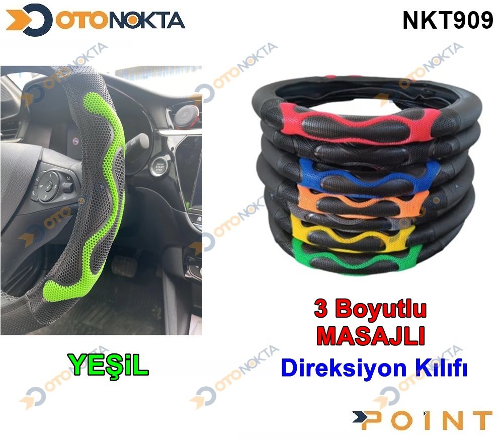 DIREKSIYON KILIFI GECMELI 3 BOYUTLU MASAJLI YESIL