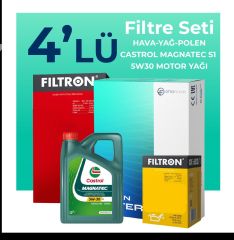 Filtron Alfa Giulietta 1.6 Dizel 120 HP Filtre Bakım Seti Castrol Motor Yağlı (2015-2020) 4 Lü